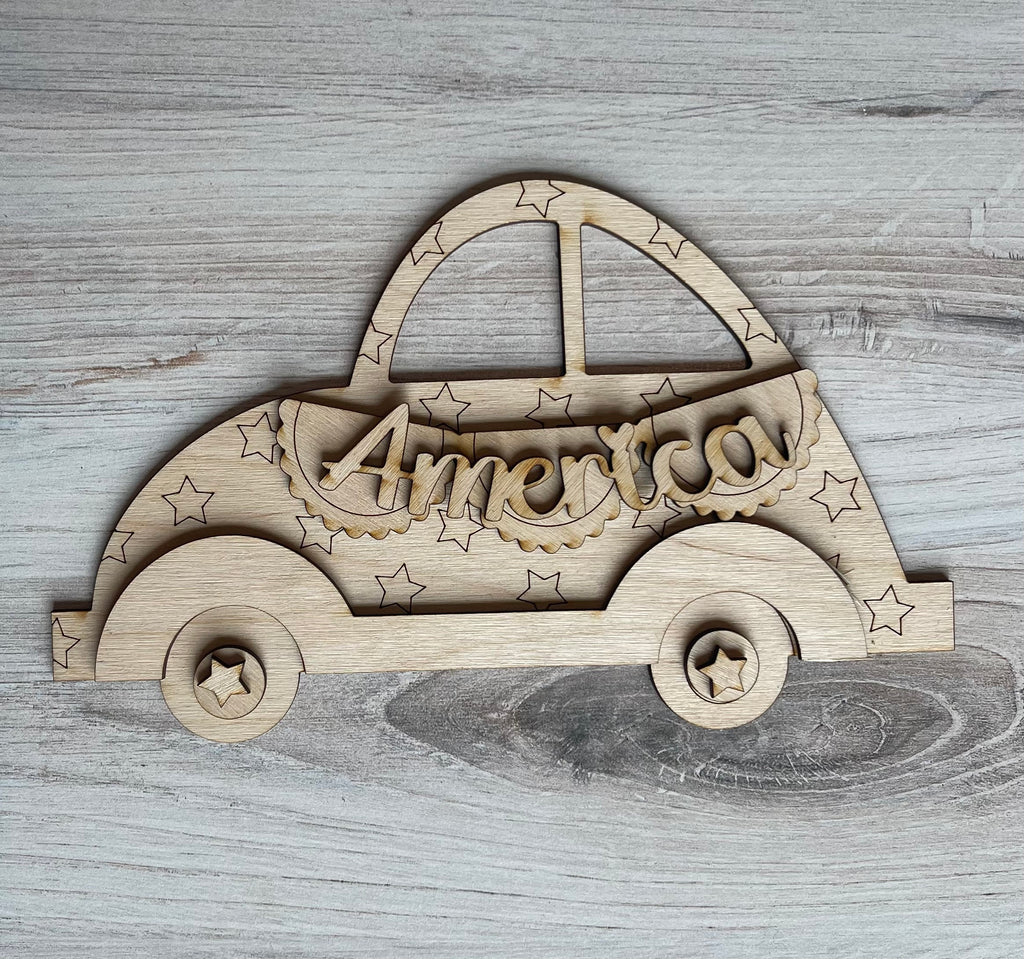 4th of July Add On for DIY Interchangeable Car Wood Paint Kit - BASE Set