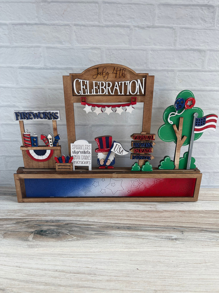 4th of July Add-on for Holder Box DIY Wood Paint Kit - Tiered Tray Substitute - DIY Wood Paint Kit