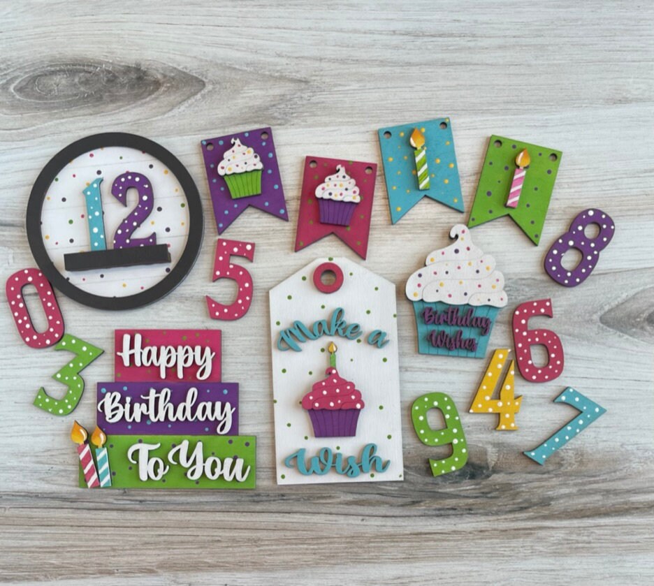 DIY Birthday Tiered Tray Bundle - HUGE Cake Tiered Tray Kit - Party Tiered Tray - Celebrate Paint it Yourself