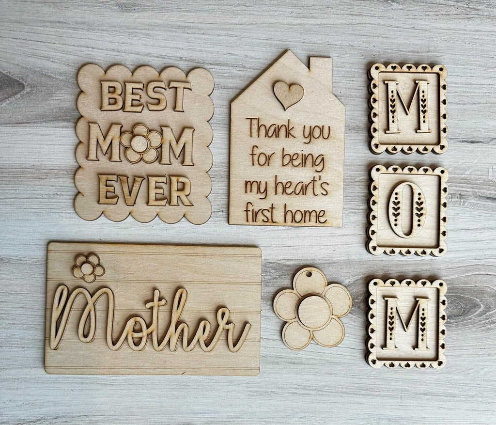 Mother's Day Tiered Tray DIY - Best Mom Wood Blanks - Paint Kit - Mothers Day Decor