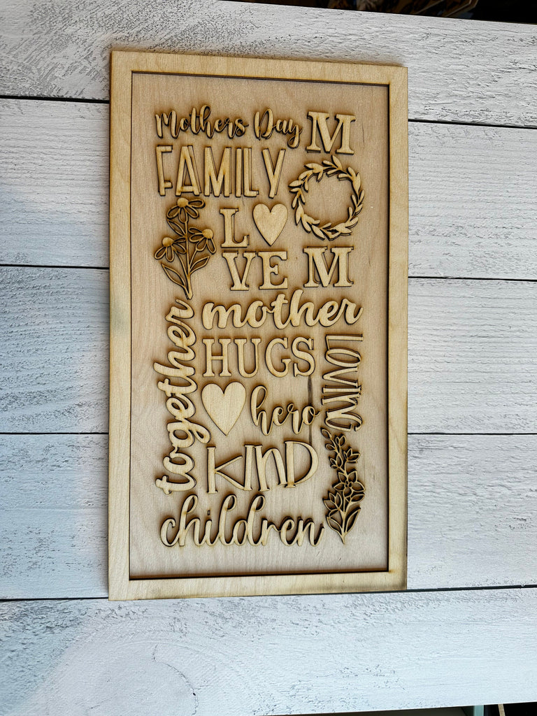 Mother's Da Word Collage DIY Wood Kit