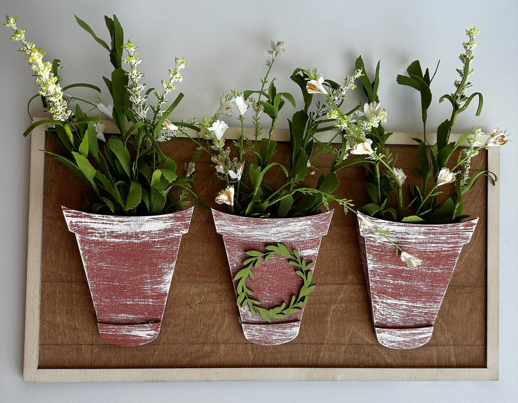 Flower Pot Sign DIY Wood Kit - Home Decor