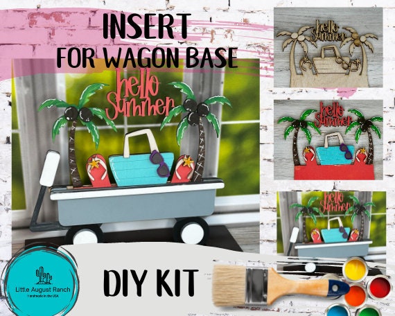 Beach Bag Insert for Interchangeable Inserts - Unfinished Decor - Freestanding Shelf Decor - Paint it Yourself DIY Kit
