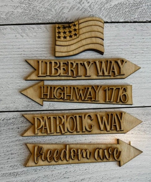 4th of July Direction Sign - Patriotic Street Signs - DIY Wood Craft