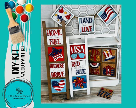 4th of July Tiny Tile for Interchangeable Frame Wood Decor - DIY home Decor