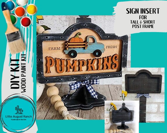 DIY Pumpkins Interchangeable Sign - Drop in Frame - Wood Kit