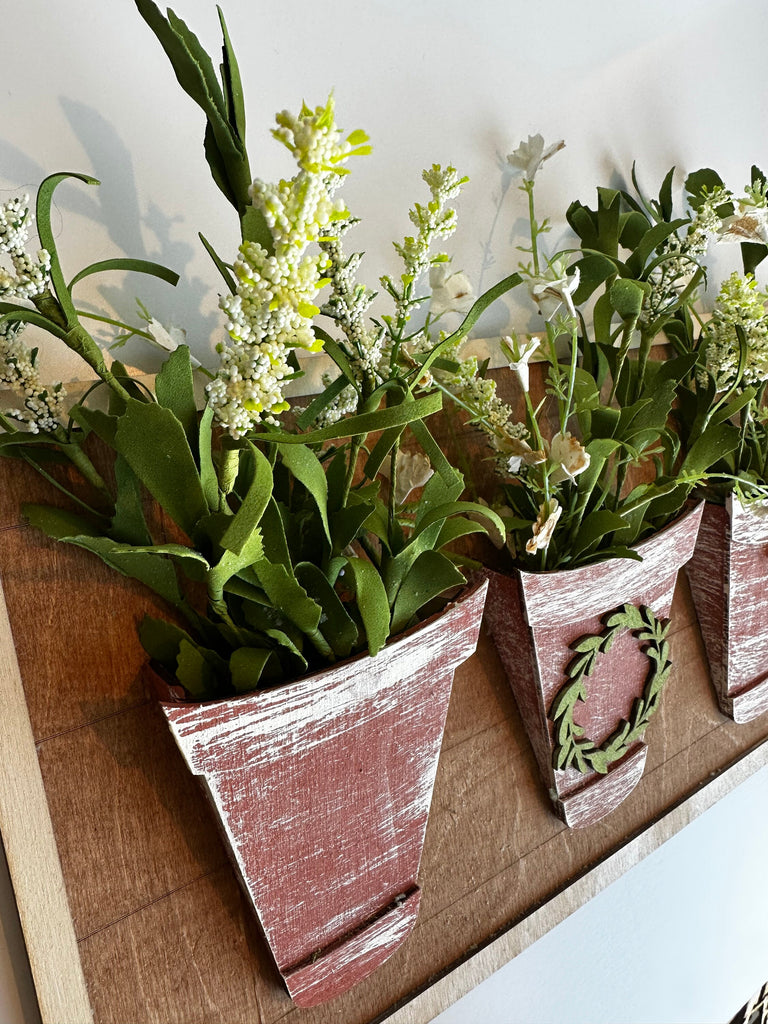 Flower Pot Sign DIY Wood Kit - Home Decor