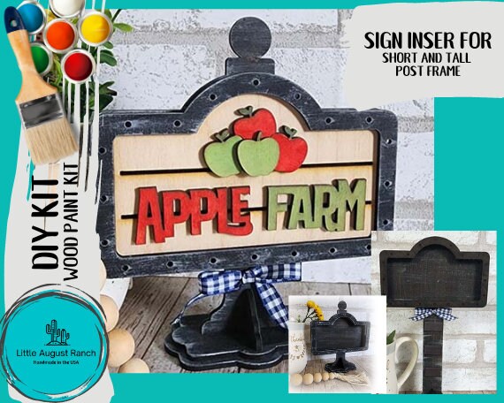 DIY Apple Farm Interchangeable Sign - Drop in Frame - Wood Kit