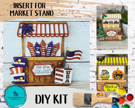Fireworks Stand Insert for Market Stand - DIY -Inserts for Market Stand -  Freestanding Shelf Decor - Paint it Yourself Kit