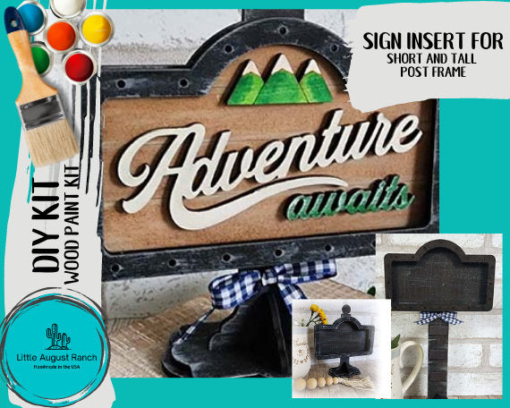 Adventure DIY Interchangeable Sign - Drop in Frame - Wood Kit