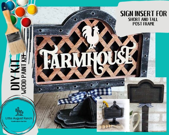 Farmhouse DIY Interchangeable Sign - Drop in Frame - Wood Kit