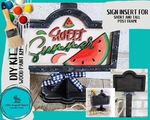 Sweet Summer Watermelon Interchangeable Sign - Drop in Frame - Wood Kit
