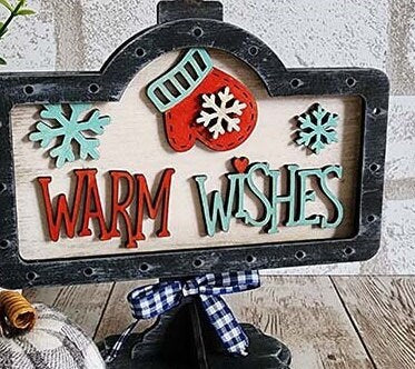 Winter Mittens Interchangeable Sign - Drop in Frame - Wood Kit