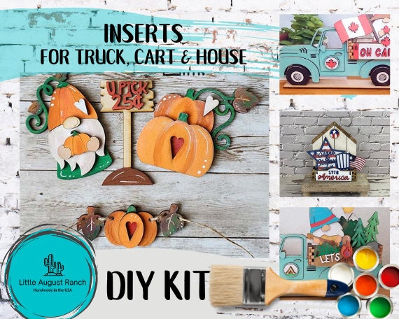 U-Pick Pumpkin Fall Gnome DIY - Inserts for Interchangeable House, Cart, Truck -   Freestanding Shelf Decor