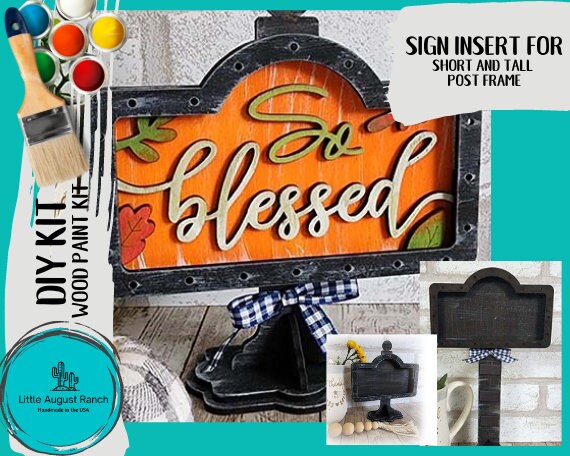 Blessed DIY Interchangeable Sign - Drop in Frame - Wood Kit