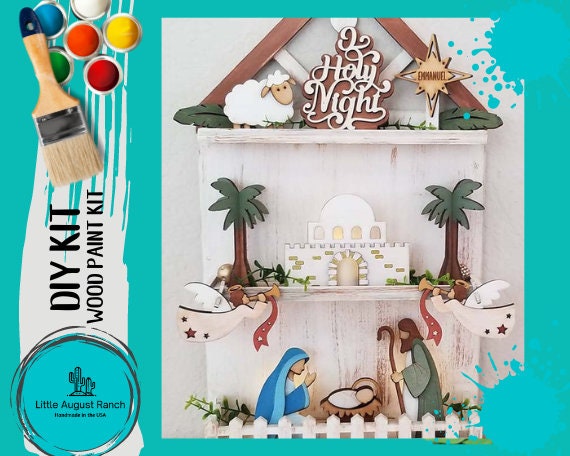 Christmas Nativity DIY Tiered Tray Wood Blanks  - Baby Jesus Nativity Scene