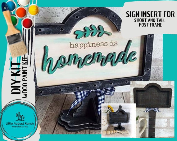 Happiness is Homemade DIY Interchangeable Sign - Drop in Frame - Wood Kit