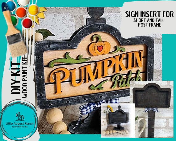Pumpkin Patch  DIY Interchangeable Sign - Drop in Frame - Wood Kit