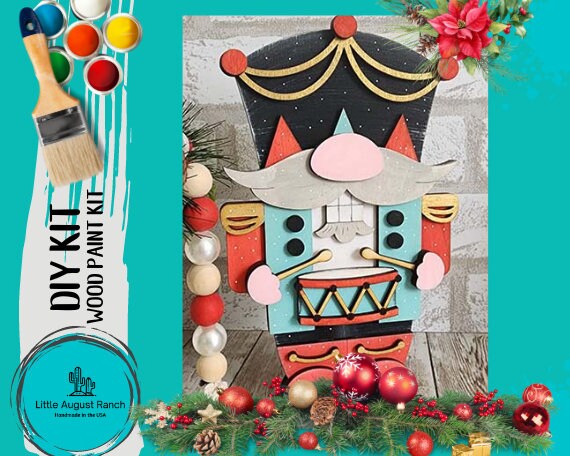 Drummer Nutcracker Gnome DIY - Christmas DIY Paint Kit Shelf Decor