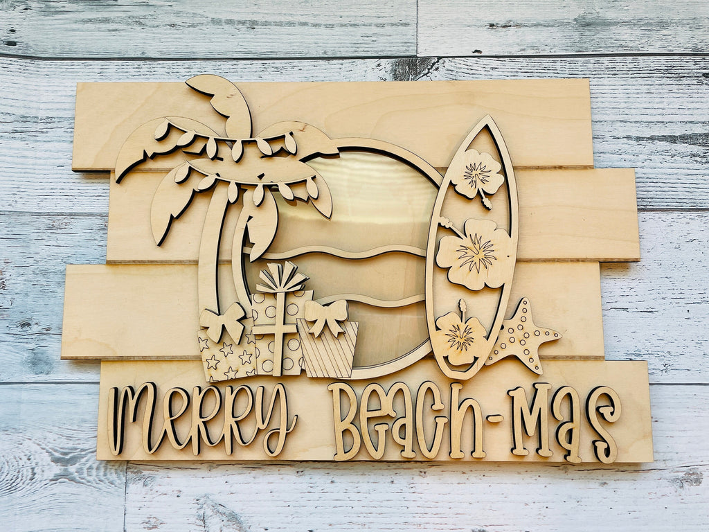 Baby it's Warm Outside Christmas Decor - Shelf/Desk DIY Decor- Gone to the Beach Wood Paint Kit - Christmas in July