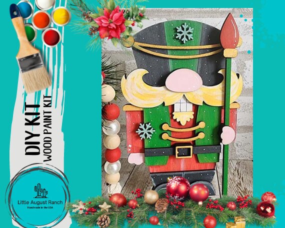 Nutcracker Gnome with Spear DIY - Christmas DIY Paint Kit Shelf Decor