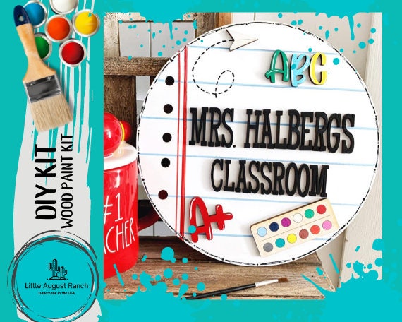Personalized Classroom Teacher Desk Sitter - DIY Wood Blank for Painting