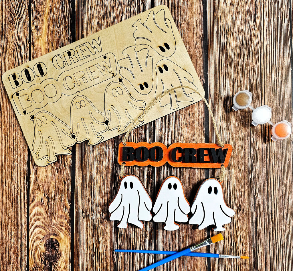 Boo Crew Craft Kits for Kids DIY Wood Blank Paint Kit - Paint it Yourself Kit - Party Kids Craft