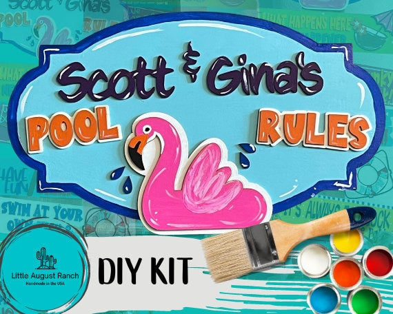 Pule Rules Custom Topper Sign Paint Kit - Backyard Wood Sign DIY Paint Kit
