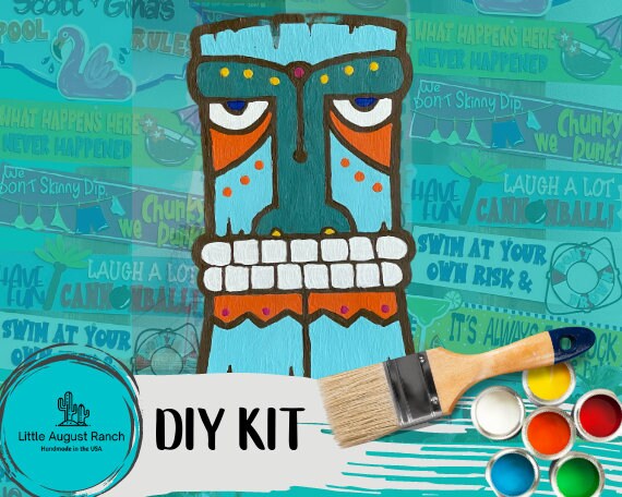 Tiki Topper Sign Paint Kit - Backyard Wood Sign DIY Paint Kit