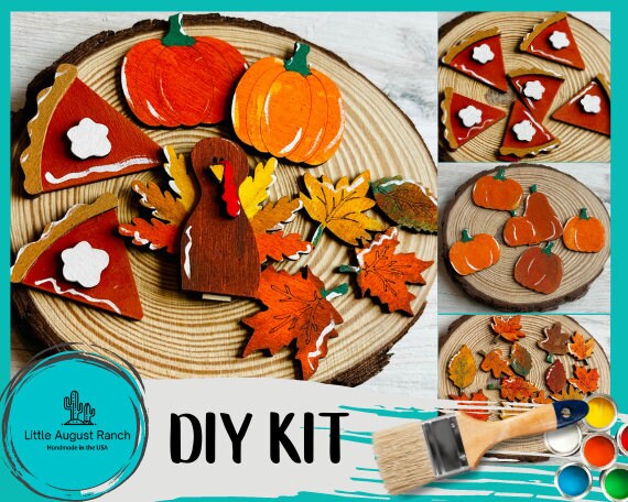 Thanksgiving Machine Filler - DIY Gumball Filler Craft Kit - Wood Blanks - Sun - Candy Corn, Creepy, Spooky, Pumpkins