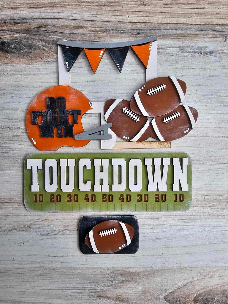 Football Insert for Large Interchangeable Truck, Round and Breadboard - Interchangeable Wood Blank Pieces for Painting