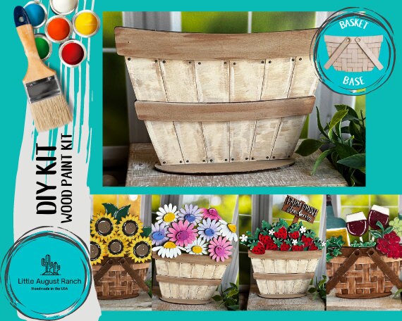 DIY Apple Basket Interchangeable Decor - Wood Blank for Painting - Base Set for Inserts