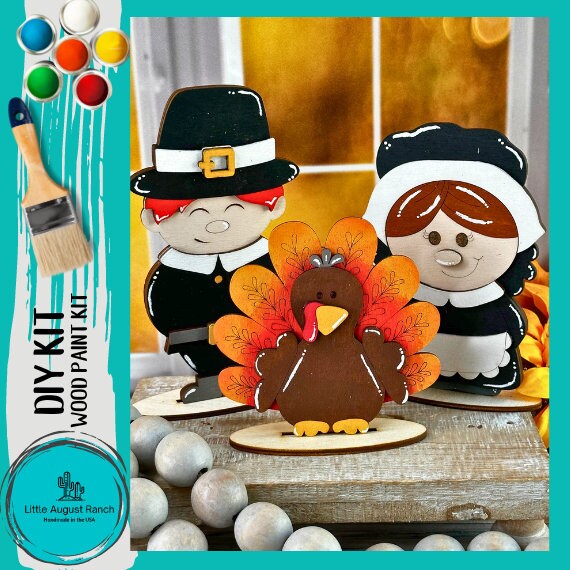 Thanksgiving Pilgrim DIY Kit - Quick and Easy Tiered Tray Bundle