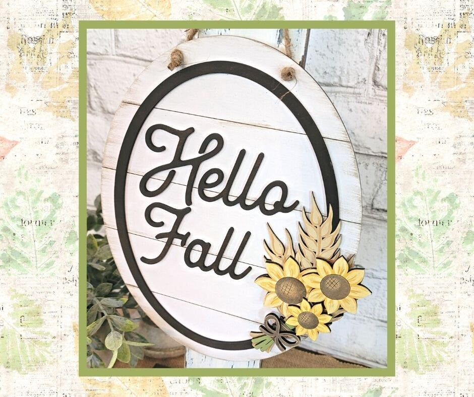 Pumpkin Floral Door/Wall Hanger DIY Fall Kit - Paint it Yourself Fall Kit