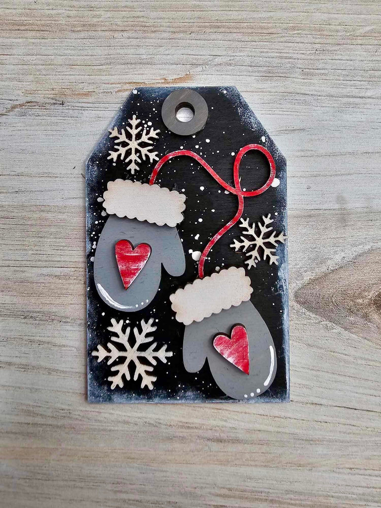 DIY Christmas Stocking Tags - Winter Christmas Tree Ornament - DIY Wood Blank Paint Kit