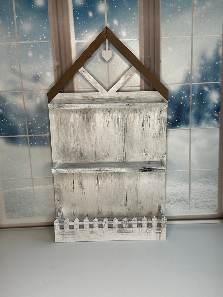 Picket Fence Shelf for Tiered Tray Decor - Handmade Decor Window Box Display