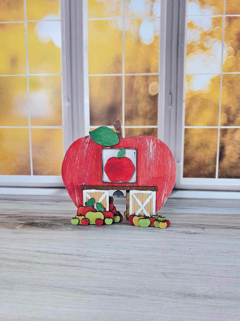 Fall Village Apple Barn Self Standing Double Sided Pieces