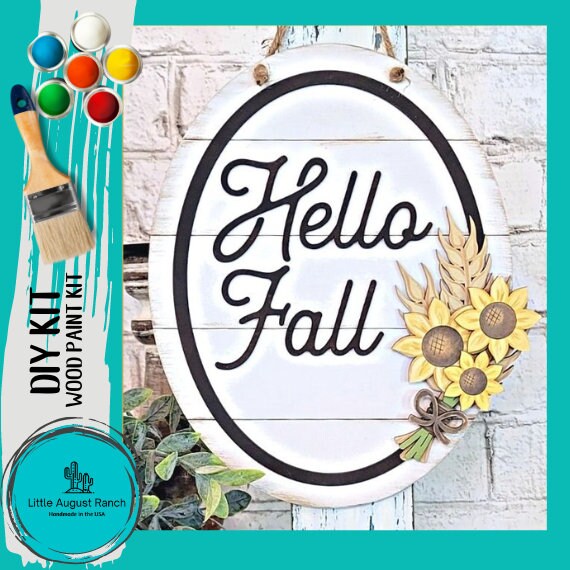 Pumpkin Floral Door/Wall Hanger DIY Fall Kit - Paint it Yourself Fall Kit