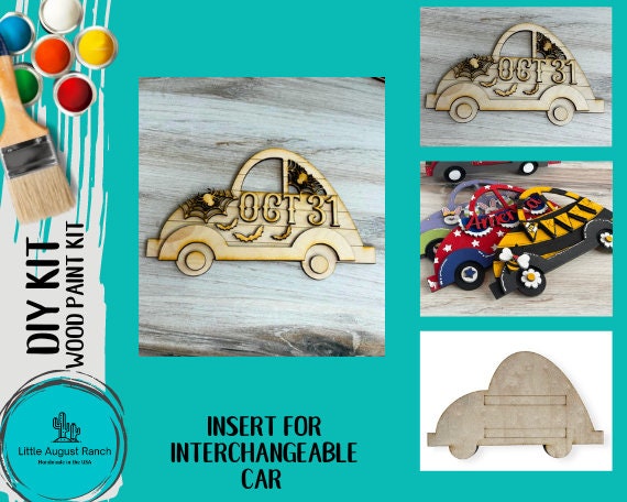 Halloween Add On for DIY Interchangeable Car Wood Paint Kit - BASE Set - Wood Blanks
