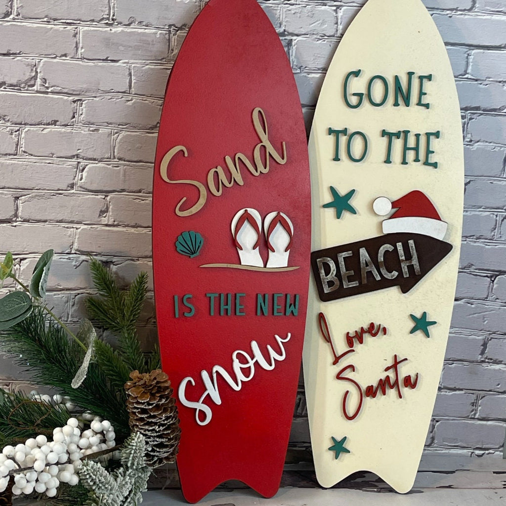 DIY Beach Christmas Decor -Wood Blanks for Painting and Crafting Santa - Retro Christmas