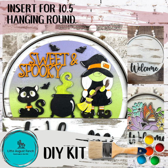 DIY Sweet & Spooky Witch Interchangeable Door Hanger - DIY Wood Blanks for Painting and Crafting