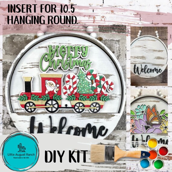 DIY Christmas Train Interchangeable Door Hanger - DIY Wood Blanks for Painting and Crafting