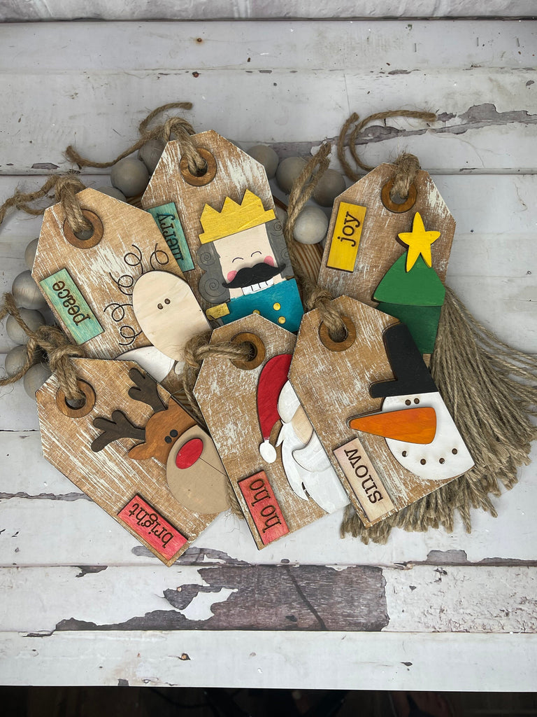 Hand Painted Chunky Christmas Tags