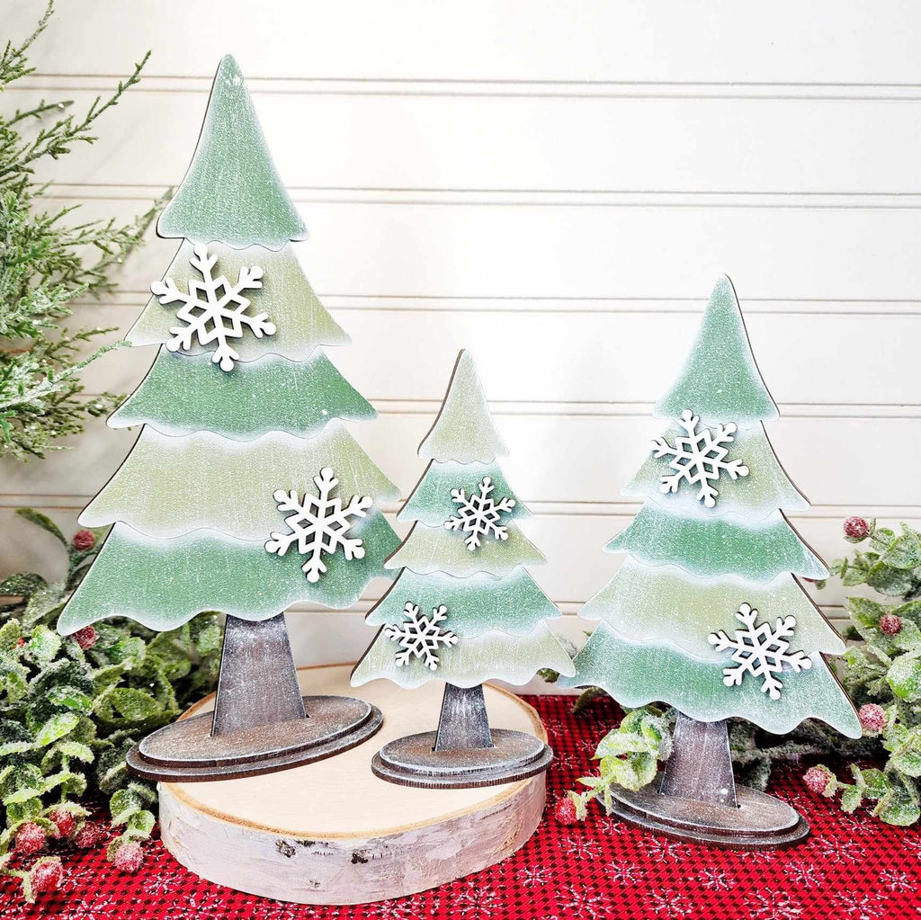 Christmas Standing Winter Pine Trees - DIY Wood Blanks for Painting - Meet me Under the Mistletoe Collection