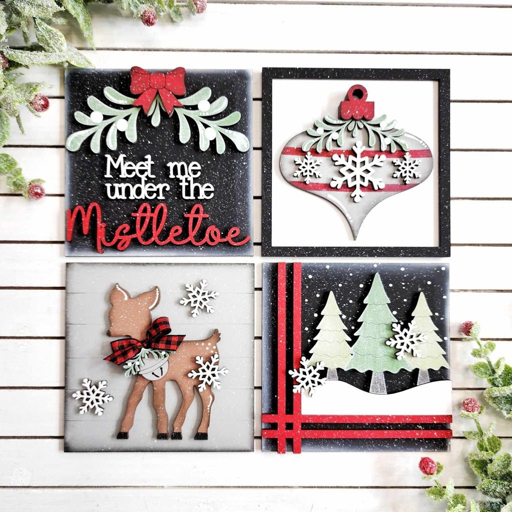 DIY Meet me Under the Mistletoe Full Collection - DIY Wood Blanks for Painting