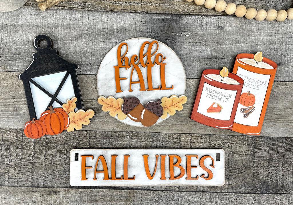 Fall Lantern DIY Mini Tray Sets - Wood Blanks for Crafting and Painting