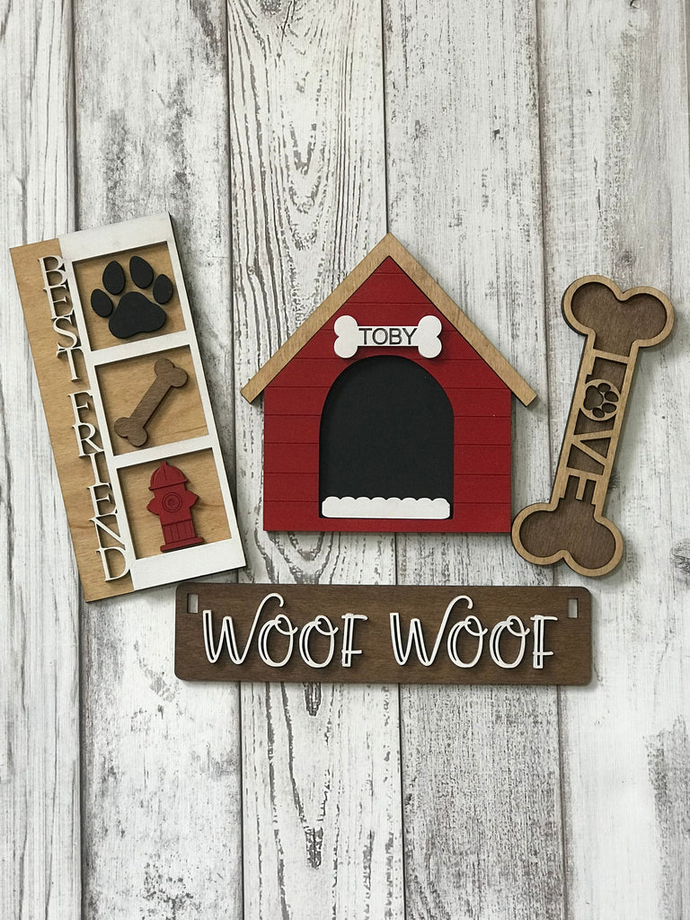 Dog- Personalized Option DIY Mini Tray Sets - Wood Blanks for Crafting and Painting