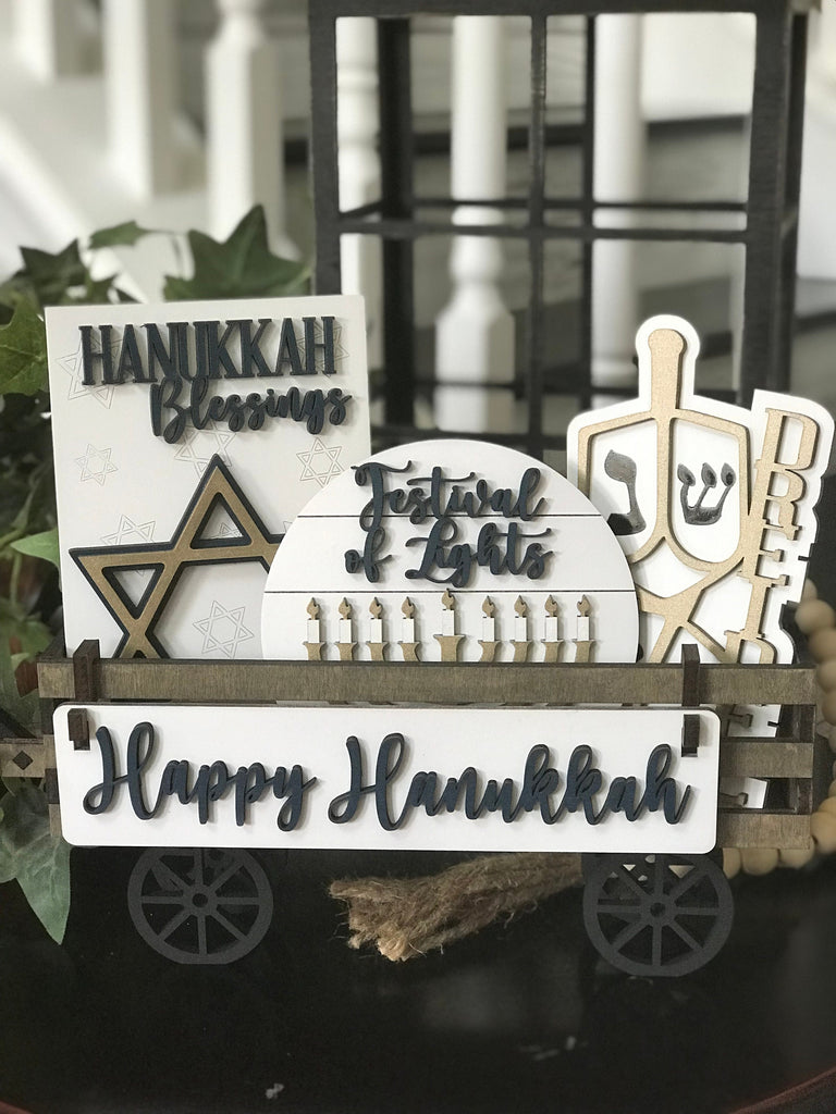 Hanukkah DIY Mini Tray Sets - Wood Blanks for Crafting and Painting