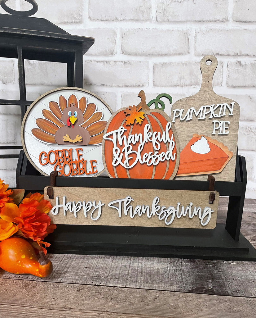 Thanksgiving Gobble Gooble DIY Mini Tray Sets - Wood Blanks for Crafting and Painting