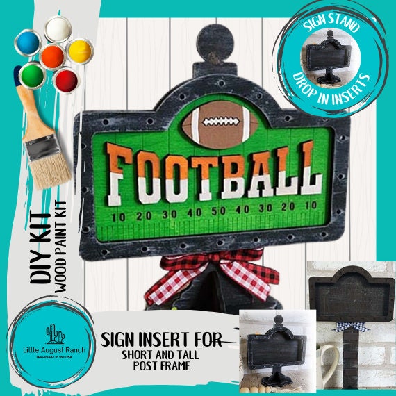Football Sign Insert - DIY Interchangeable Sign - Drop in Frame - Wood Kit